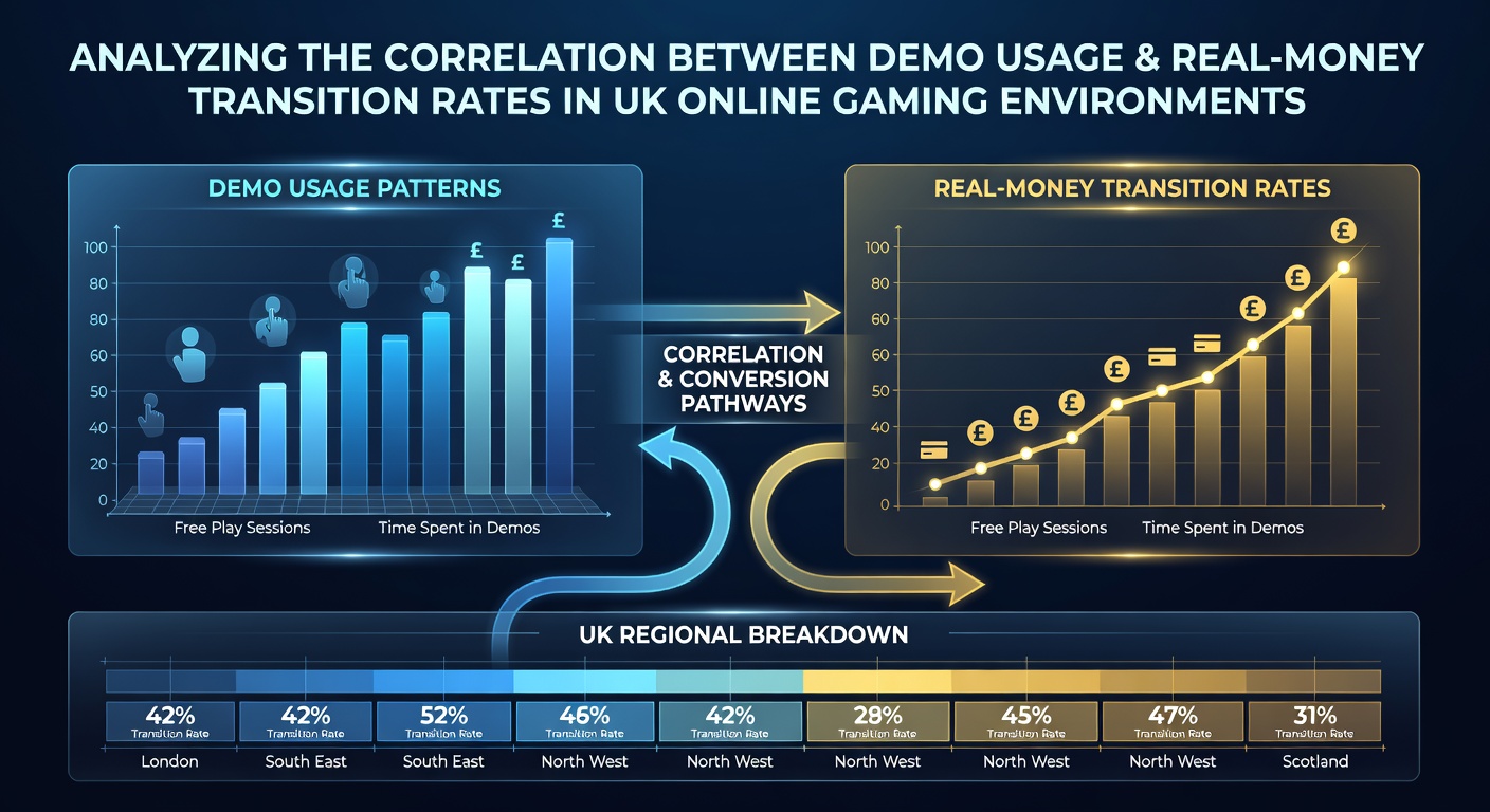 Chart showing demo play sessions transitioning to real money deposits across UK gaming platforms