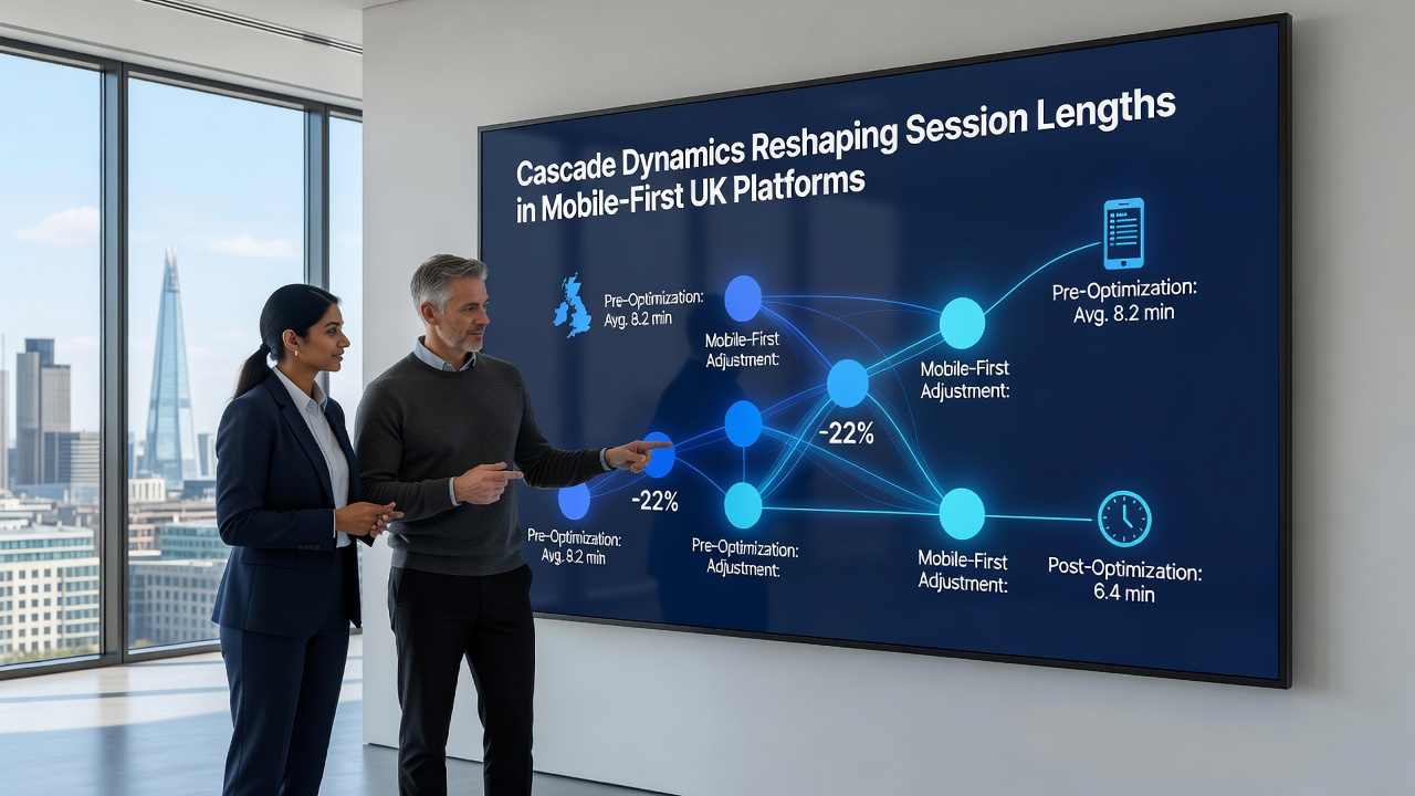 Analytics dashboard illustrating session length increases linked to cascade features
