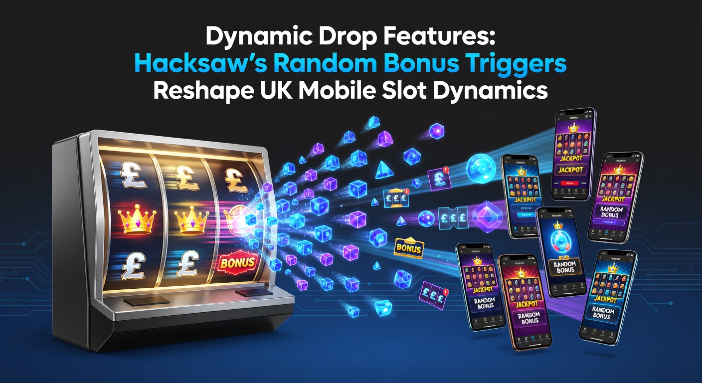 Vibrant slot screen showing dynamic drop feature activation with cascading symbols and bonus triggers in a Hacksaw Gaming mobile title