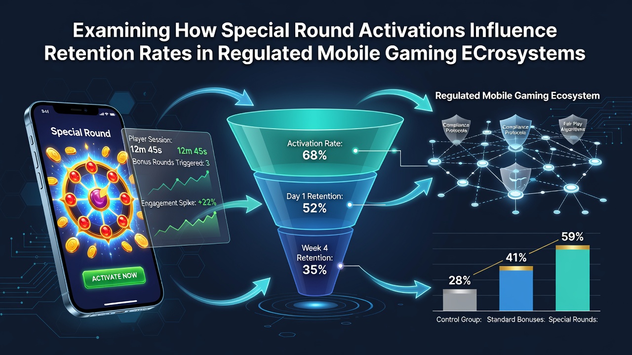 Mobile gaming interface showing special round activation in a regulated slot game