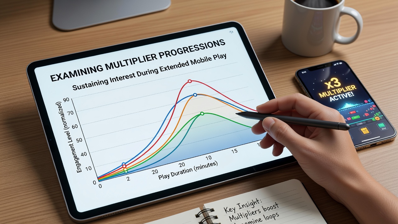 Close-up of mobile screen showing escalating multiplier values in a game session