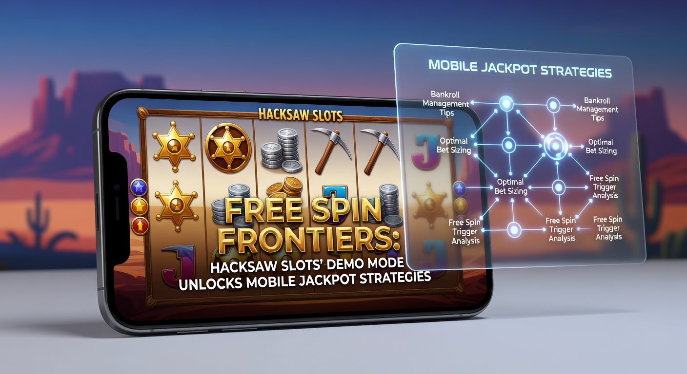 Vibrant Hacksaw Gaming slot screen showing cascading free spins and jackpot symbols on a mobile device, highlighting demo mode interface