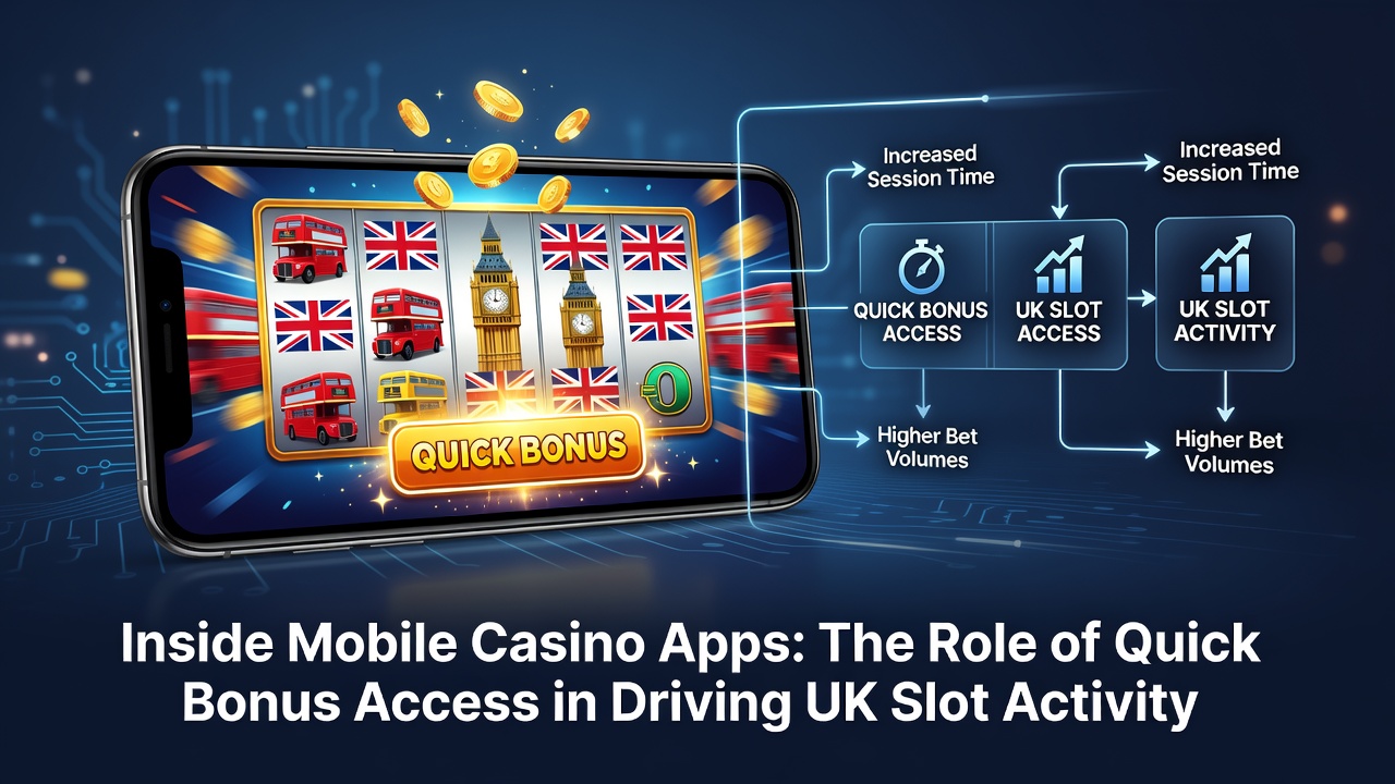 Mobile casino app interface showing quick bonus access features on a smartphone screen