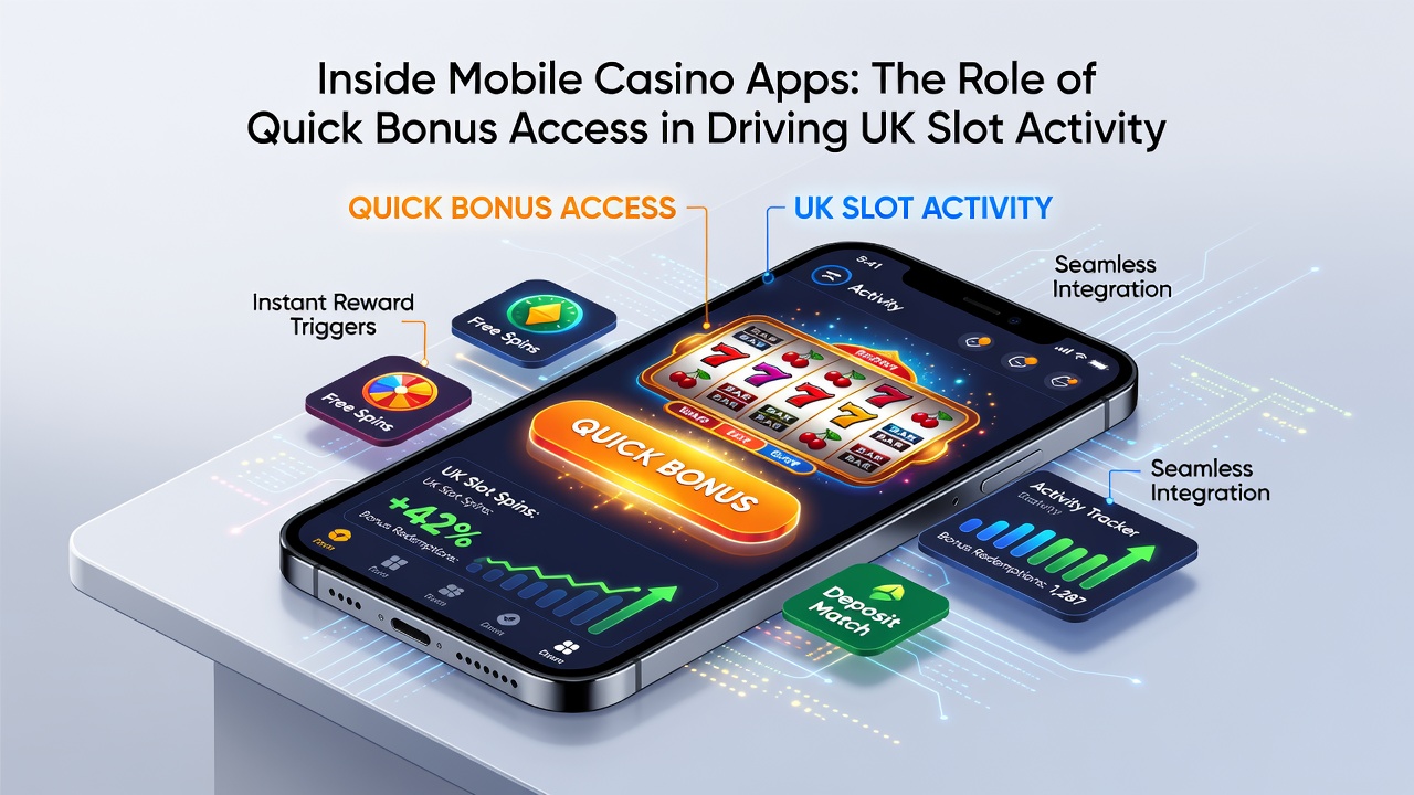 Close-up of a UK player using quick bonus features in a mobile slot game during evening hours