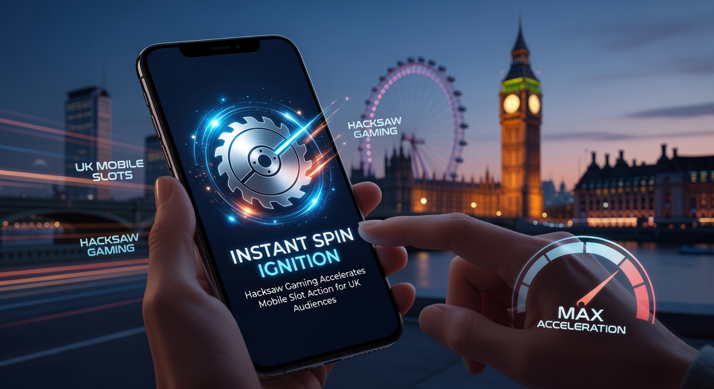 Hacksaw Gaming's Instant Spin interface lighting up a mobile screen, showcasing rapid reel animations tailored for vertical play