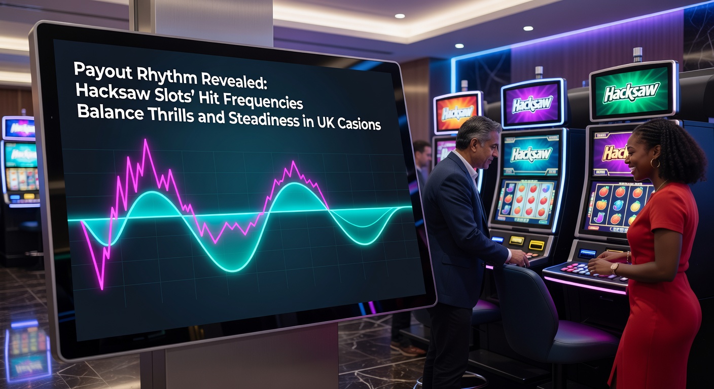 Dynamic Hacksaw Gaming slot screen displaying a series of small wins building toward a major payout, highlighting hit frequency patterns