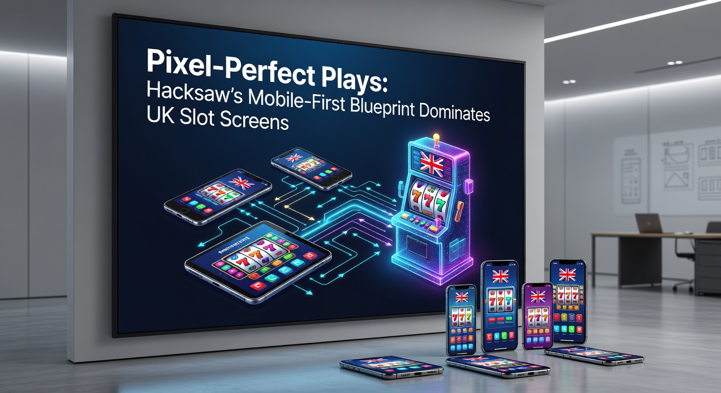 Vibrant Hacksaw Gaming slot interface rendered flawlessly on a mobile screen, showcasing crisp graphics and intuitive touch controls during a high-stakes spin