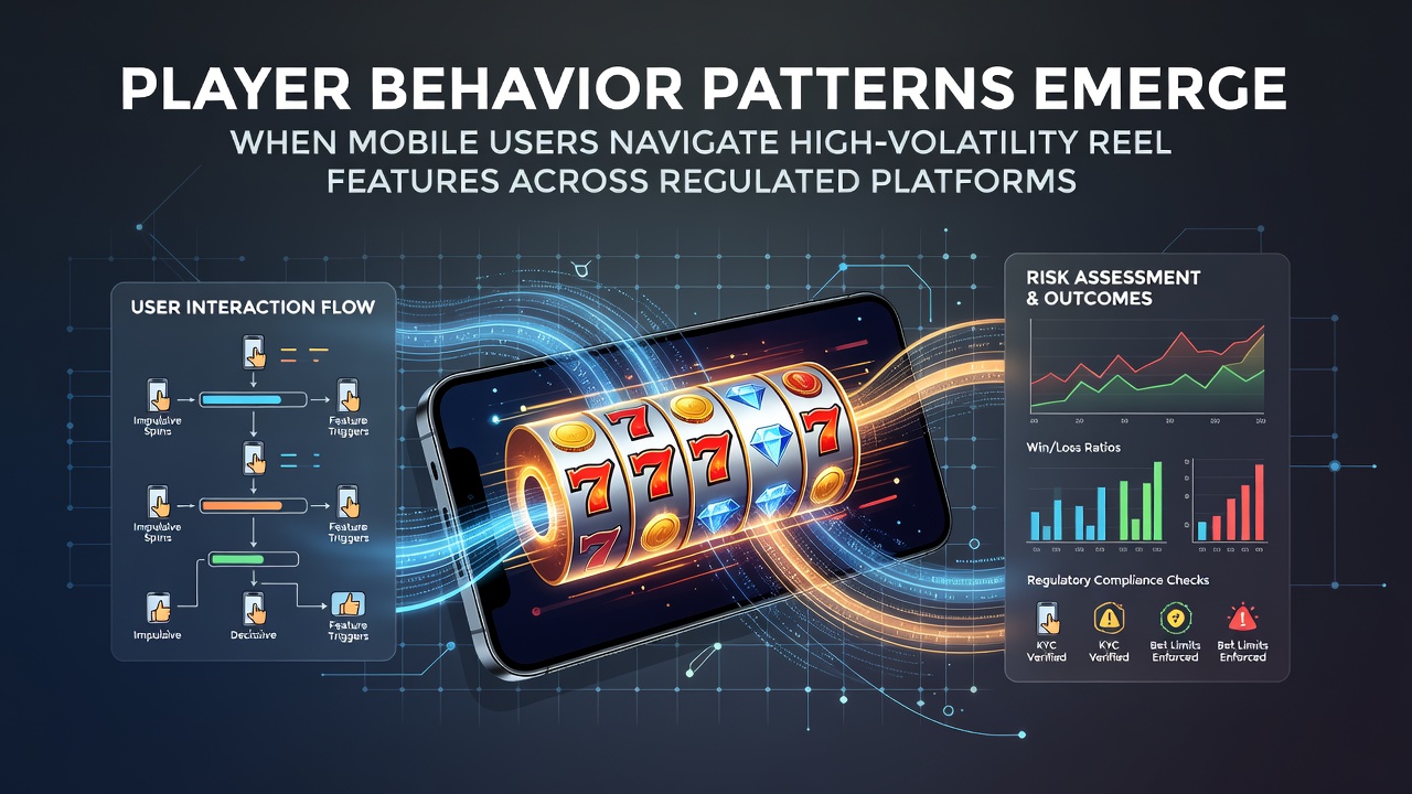 Mobile users engaging with high-volatility slot reels on regulated platforms showing varied interaction styles