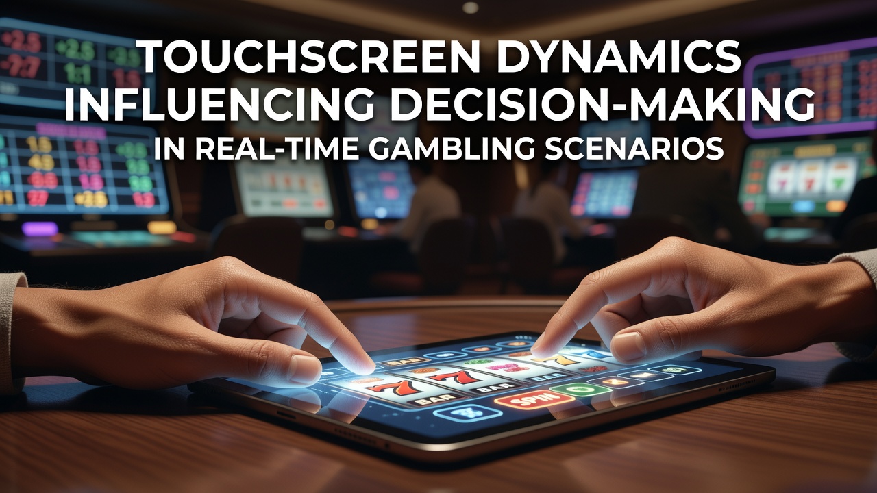 Close-up view of a smartphone screen displaying a live casino interface with finger gestures in motion