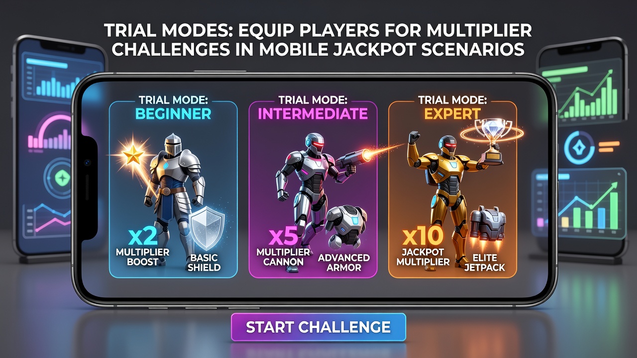Close-up of mobile screen displaying cascading reels and active multiplier trail during practice session