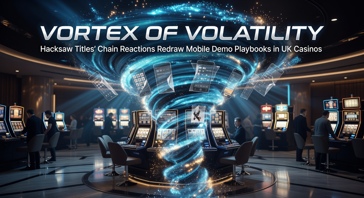 Dynamic screenshot of a Hacksaw Gaming slot featuring cascading symbols and chain reaction wins exploding on a mobile screen